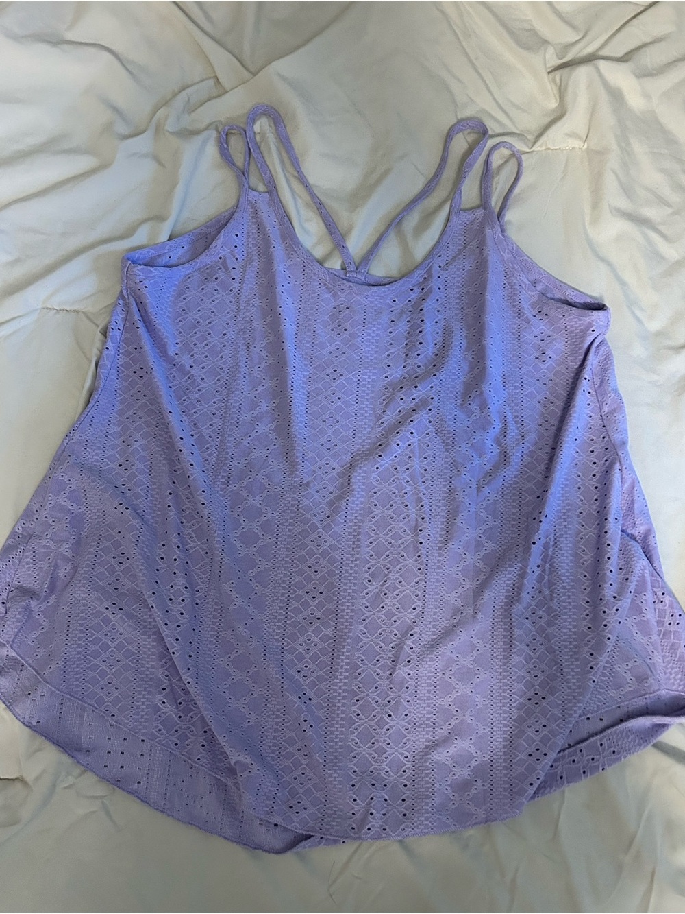 SHEIN Lavender Eyelet Double-Strap Camisole